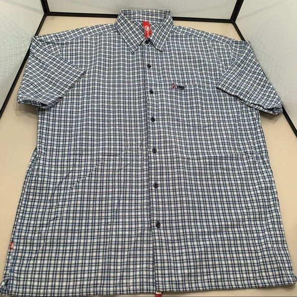 Ecko Unltd Shirt Adult Size XL Blue Check Short Sleeve Button Front Men - Picture 1 of 8